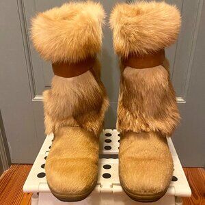 Tecnica Light Brown Fur Boots - Women's Size 36 (US 6)